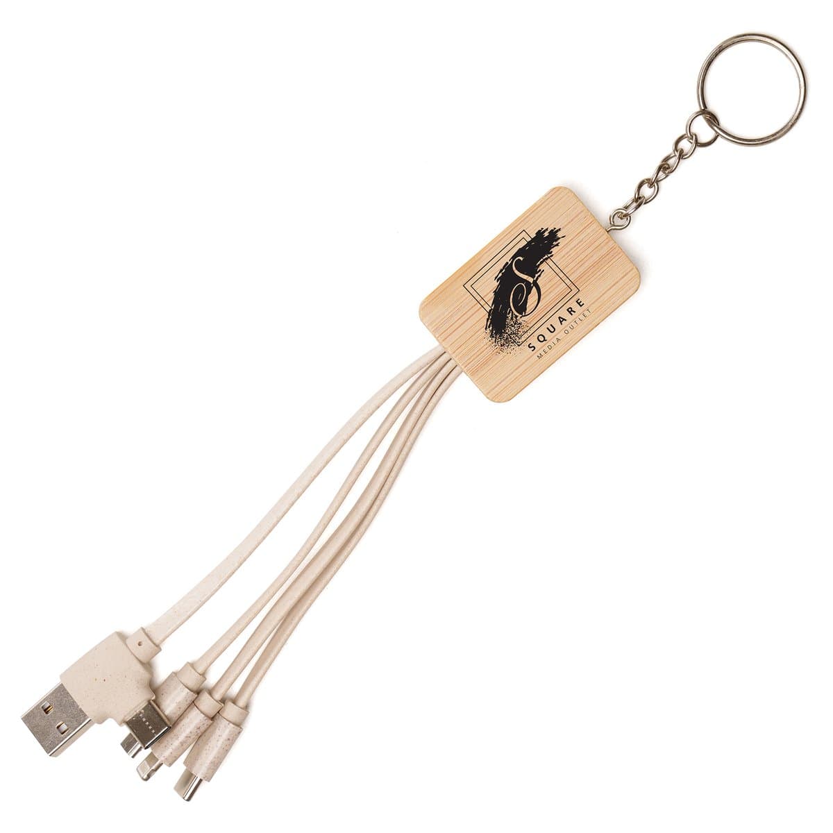 USB-C Rectangle Bamboo and Wheat Straw Charger 2