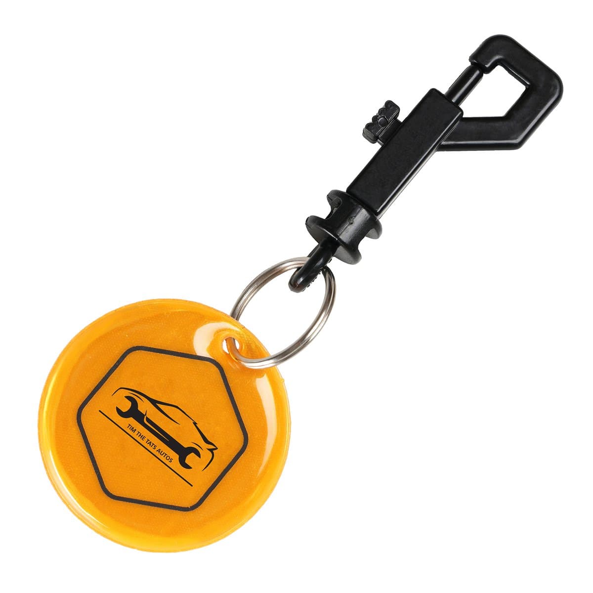 Round Reflective Keyring with Clip 2