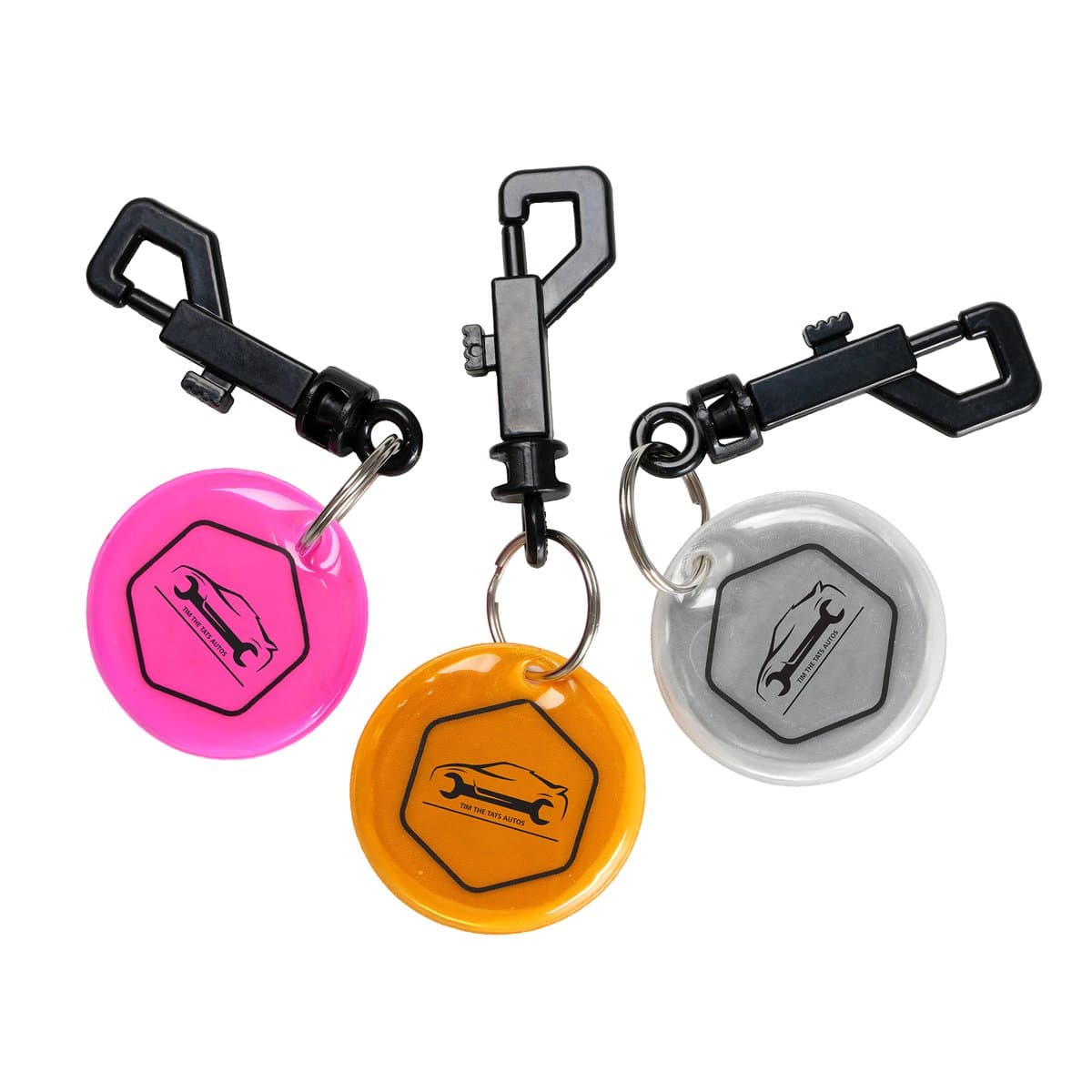 Round Reflective Keyring with Clip 3