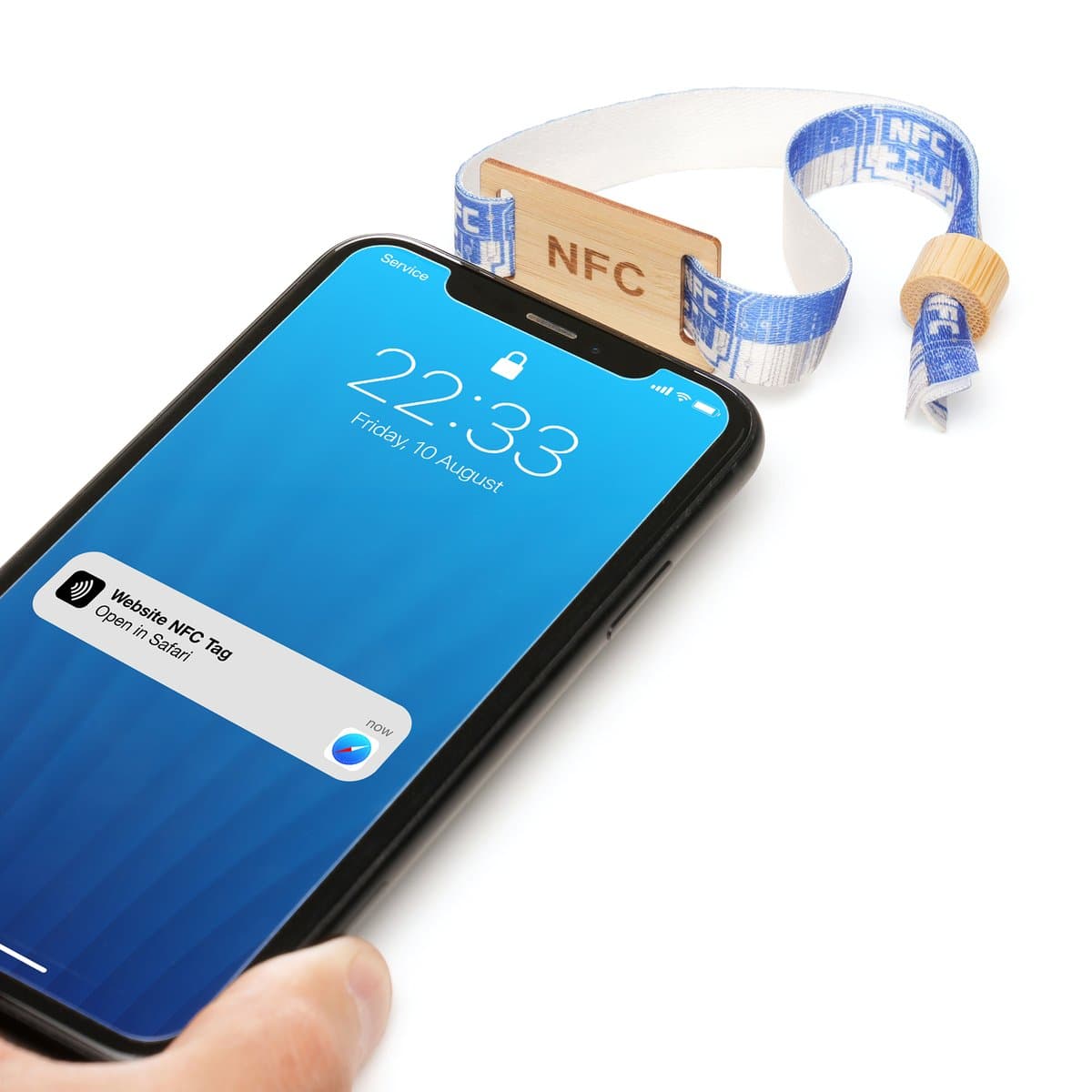 RPET Bamboo NFC Wristbands With Wooden Bead 3