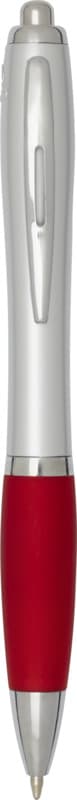Nash RCS recycled plastic ballpoint pen with silver barrel and coloured grip (black ink)