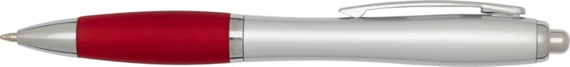 Nash RCS recycled plastic ballpoint pen with silver barrel and coloured grip (black ink) 2
