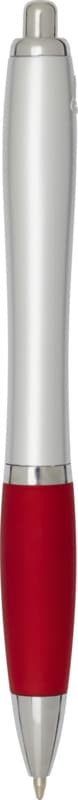 Nash RCS recycled plastic ballpoint pen with silver barrel and coloured grip (black ink) 3