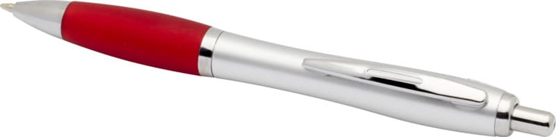 Nash RCS recycled plastic ballpoint pen with silver barrel and coloured grip (black ink) 4