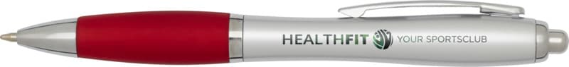 Nash RCS recycled plastic ballpoint pen with silver barrel and coloured grip (black ink) 5