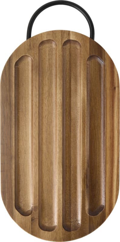 Prestige acacia wood chopping board with bread knife 2