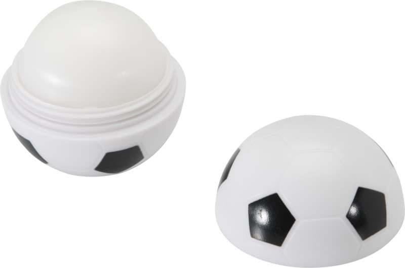 Zuri football-shaped vanilla lip balm with SPF 15