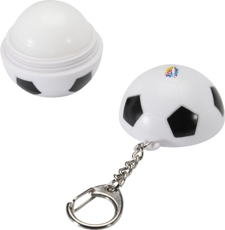 Rami football-shaped vanilla lip balm with SPF 15 and keychain 4