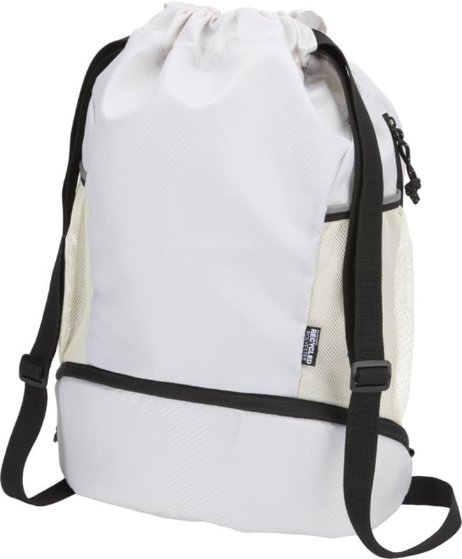 Varyon GRS recycled sports drawstring bag with bottom compartment 18L