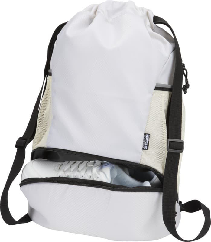 Varyon GRS recycled sports drawstring bag with bottom compartment 18L 4
