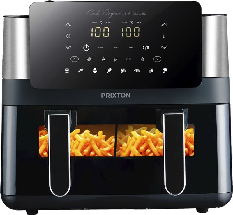 Prixton Cook Organics dual air fryer 8L 2
