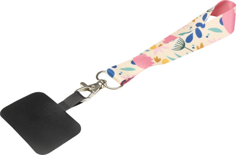 Gaby RPET sublimation mini-lanyard with phone holder