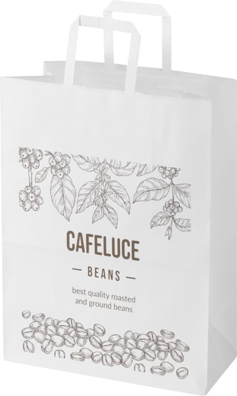 Kraft 80-90 g/m2 paper bag with flat handles - 32 x 17 x 39 cm