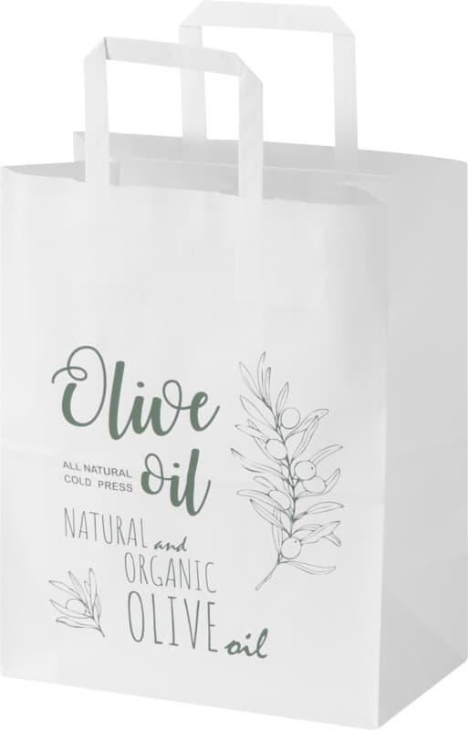 Kraft 80 g/m2 paper bag with flat handles - 25 x 15 x 32 cm