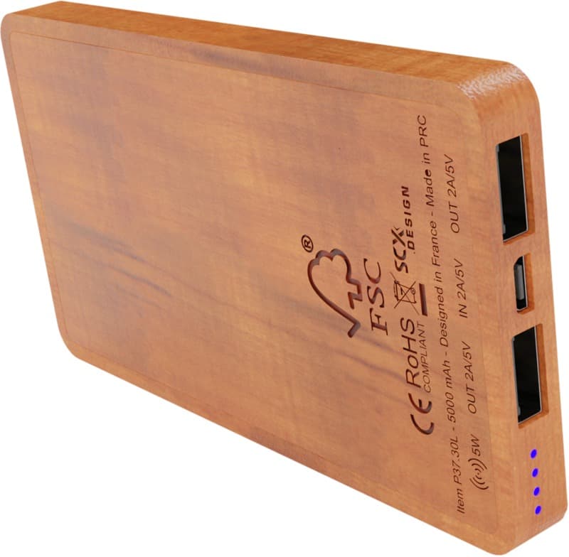 SCX.design P37 5000 mAh light-up wireless wooden power bank 2