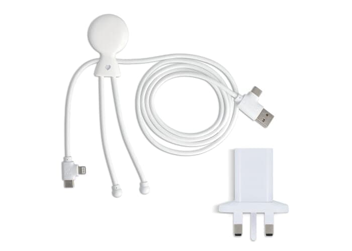 2090 - Xoopar Mr Bio Long Charging Cable + UK Plug Adapter 2