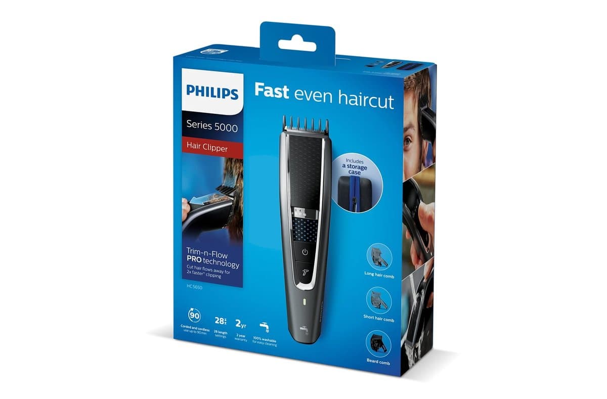 HC7650|Philips Washable cordless hair clipper with accessories 4