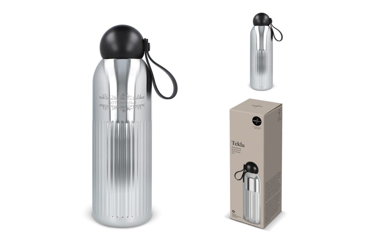 Sagaform Tekla steel bottle chrome (recycled) 500 ml