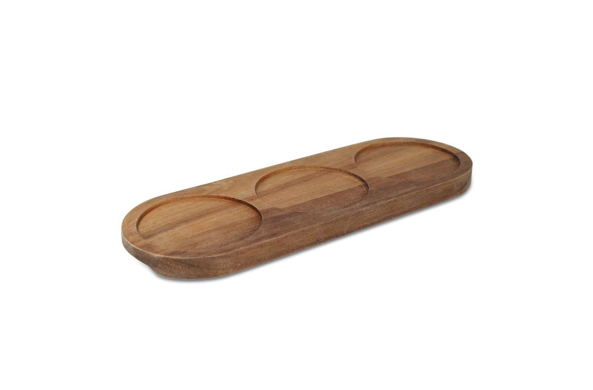 InSideOut Wooden stand with 3 ceramic round bowls 4