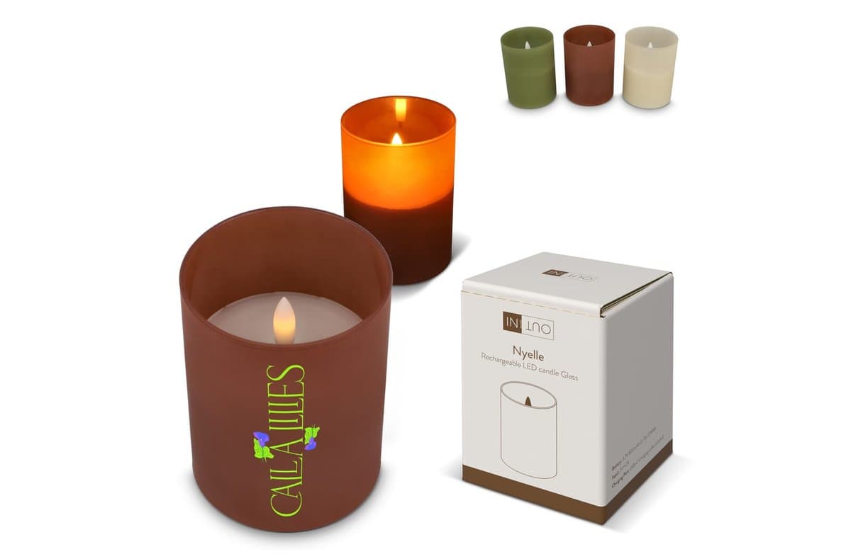 Nyelle Rechargeable LED Wax Candle in Glass