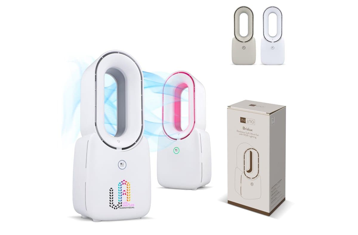 InSideOut Bladeless Soft Wind Fan Brislux with LED Light