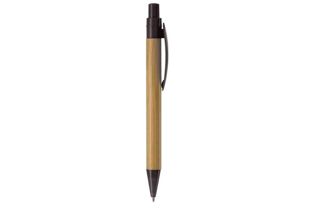 Bamboo pen with plastic leafclip 4