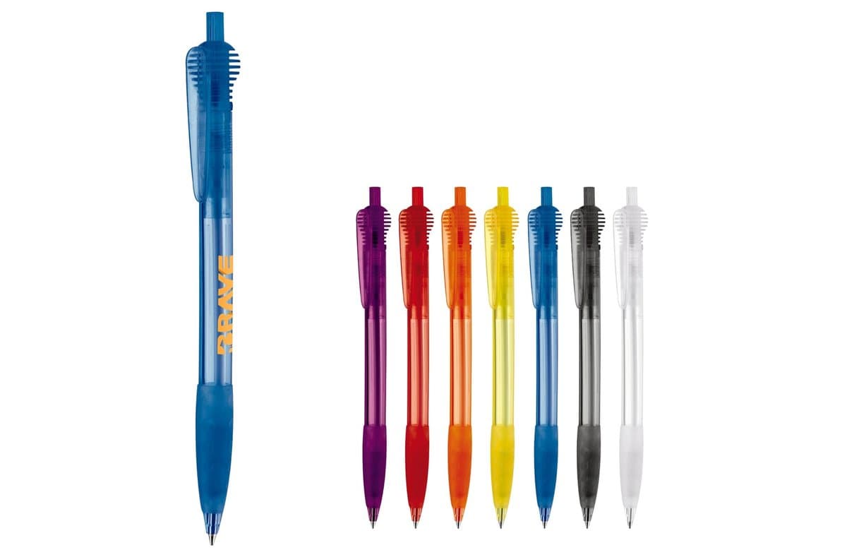 Cosmo ball pen transparent rubber round clip