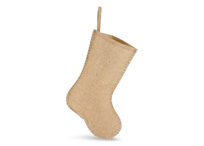 Jute-style Christmas stocking with decorative stitching 40 cm 2
