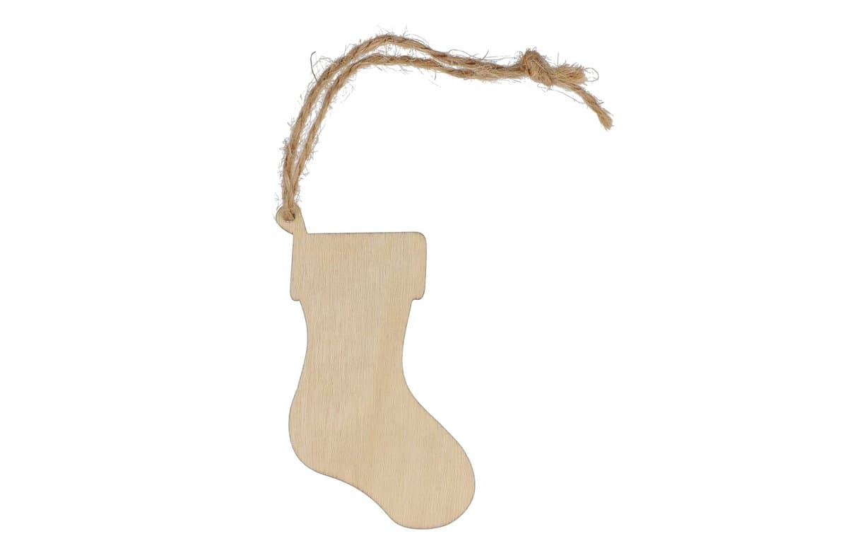 Stocking shaped wooden Christmas ornament 3