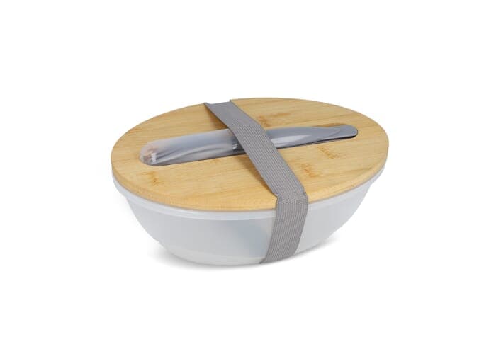 Lunchbox with bamboo lid and cutler 2
