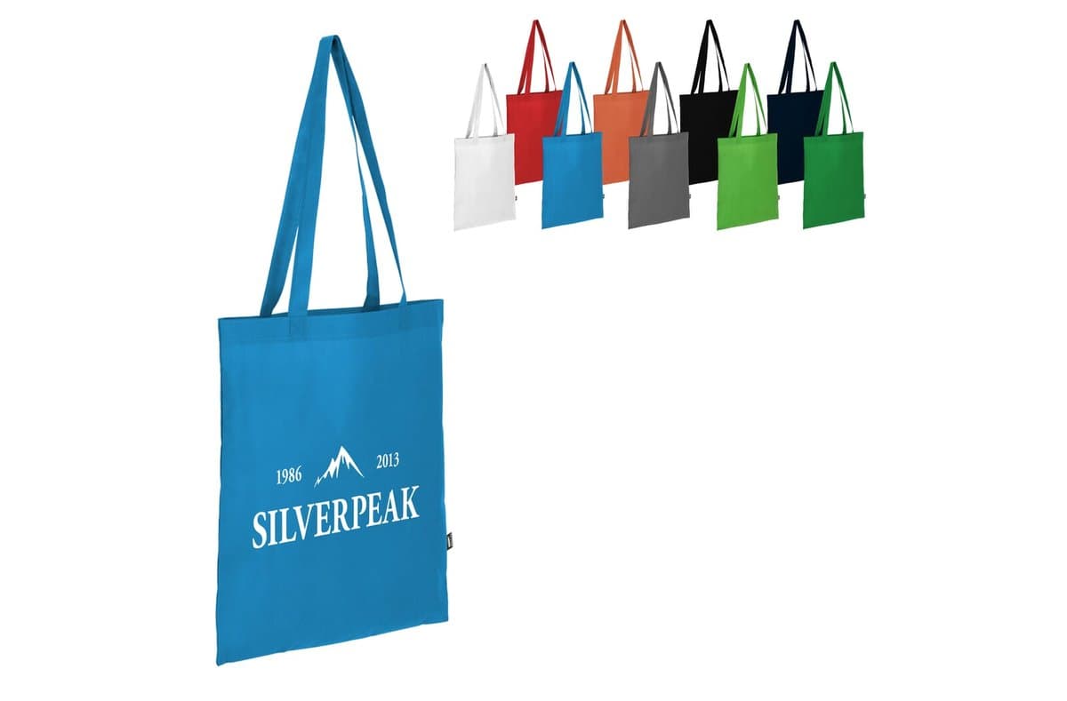 R-PET Carry bag non-woven long handles 38 x 42cm 75g/m²