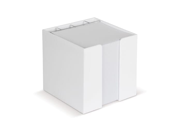 Paper pad 10x10x10cm  in cube box with stationery compartments 2