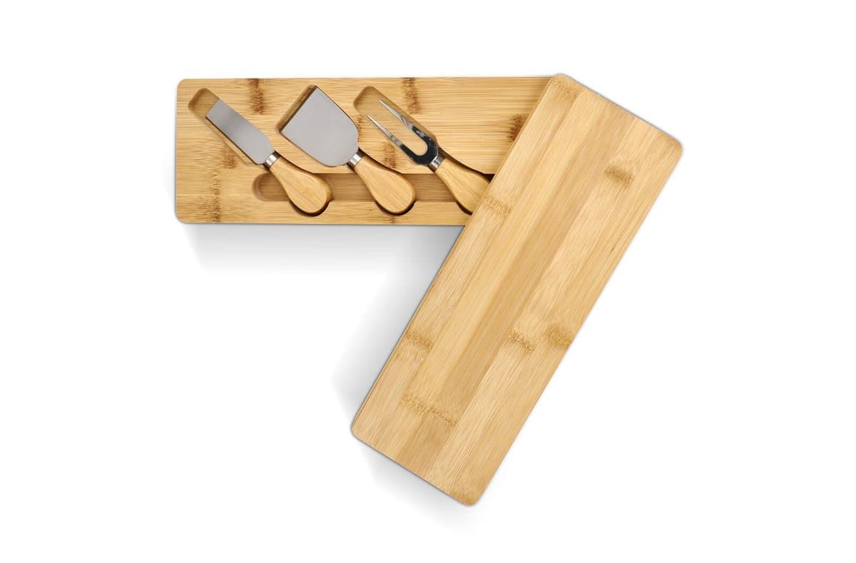 3pc Bamboo cheese serving set 4