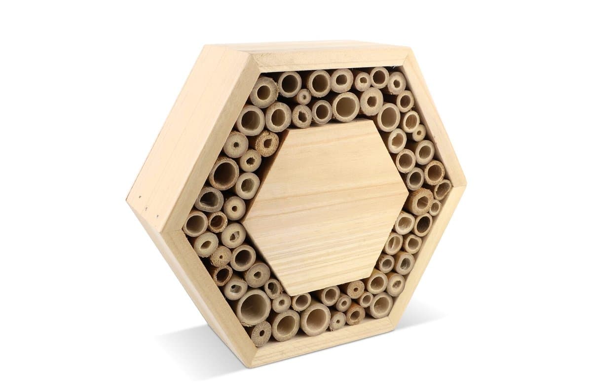 Bee House made of FSC Wood Hexagonal 3