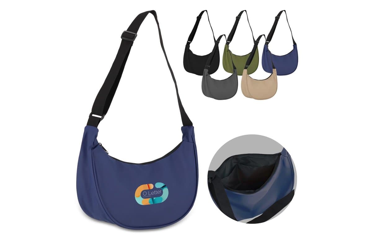 PU-coated R-PET 600D half moon sling bag 20L 1