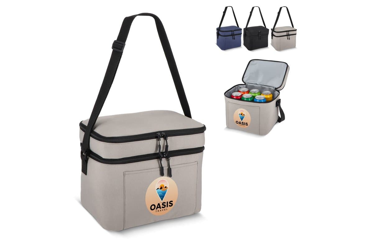R-PET 600D Dual compartment cooler bag 30 x 20 x 24 cm 12 L
