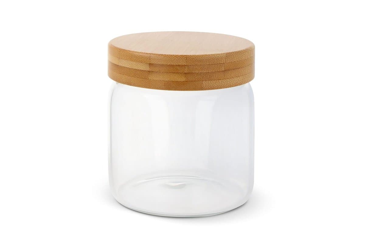 Canister glass & bamboo 600ml 3