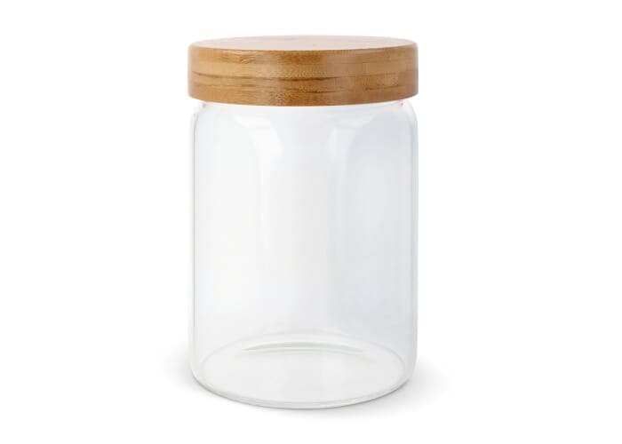 Canister glass & bamboo 900ml 2