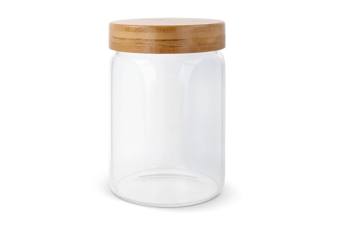 Canister glass & bamboo 900ml 3