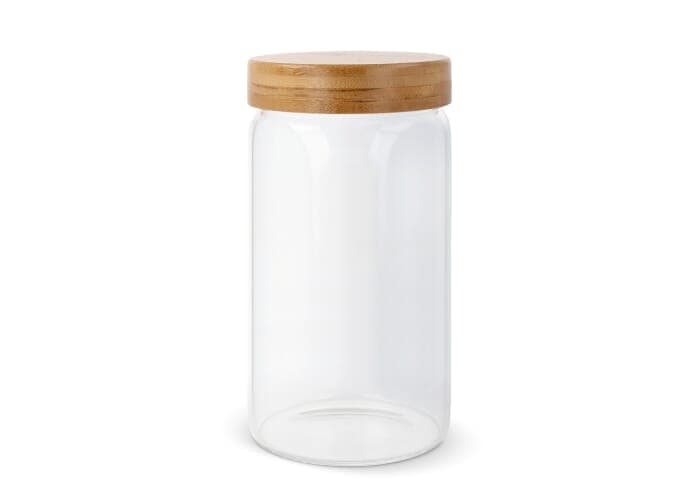Canister glass & bamboo 1200ml 2