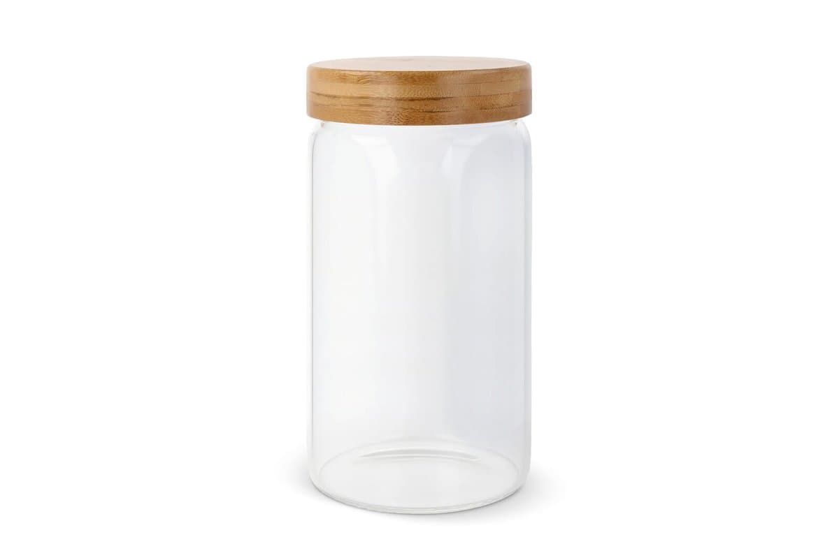 Canister glass & bamboo 1200ml 3