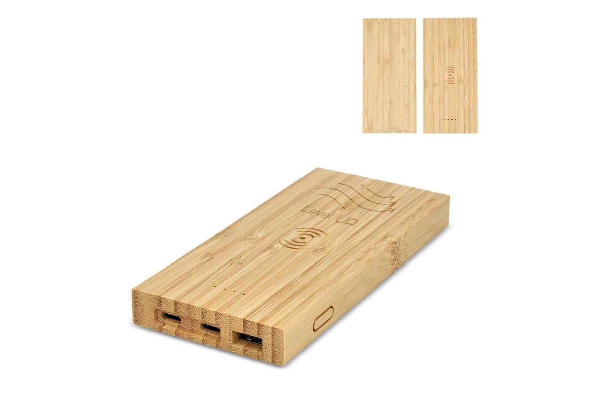 Bamboo Powerbank with Wireless Charging 8000 mAh