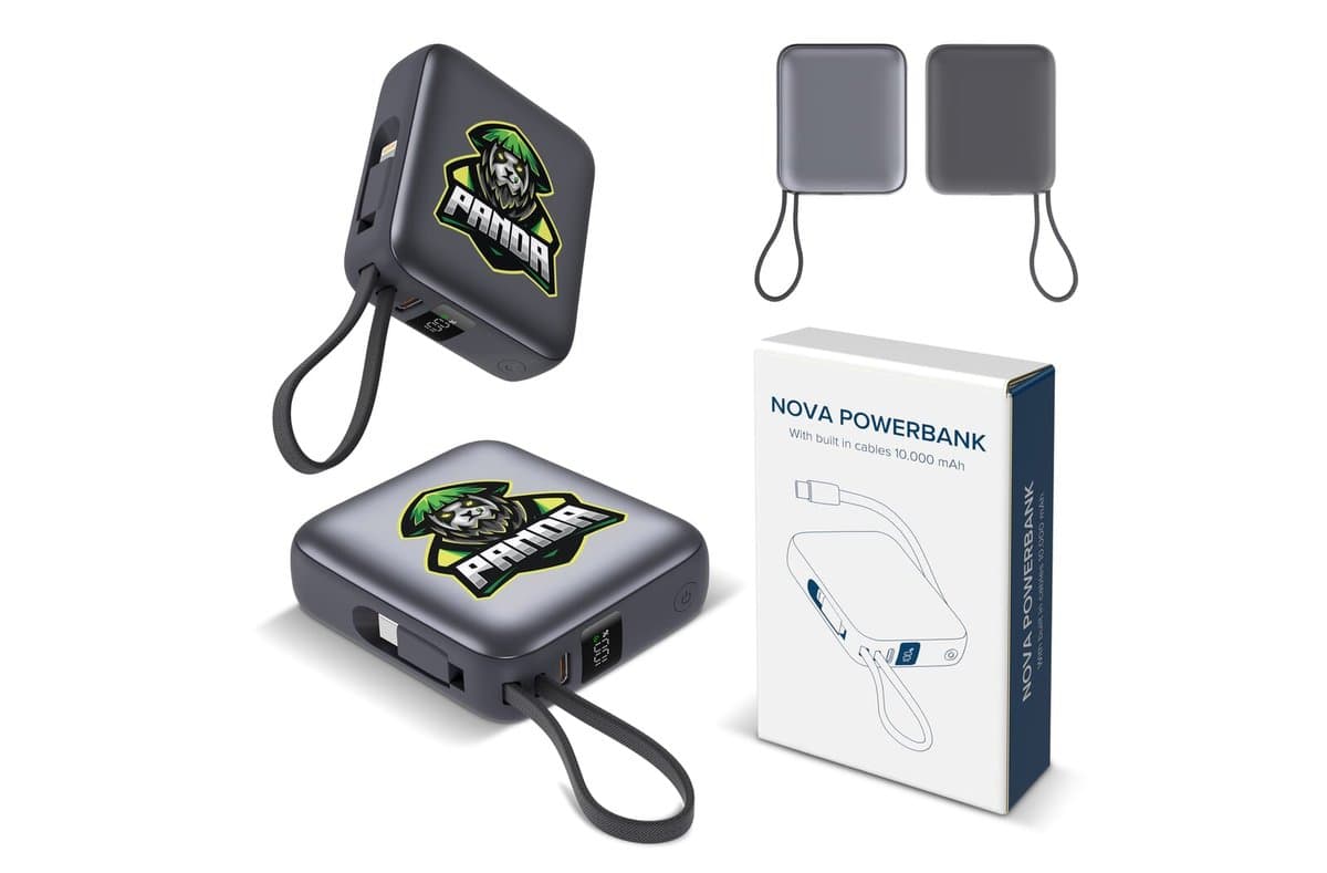 Nova Powerbank 22.5W Power Delivery with built in cables 10000 mAh