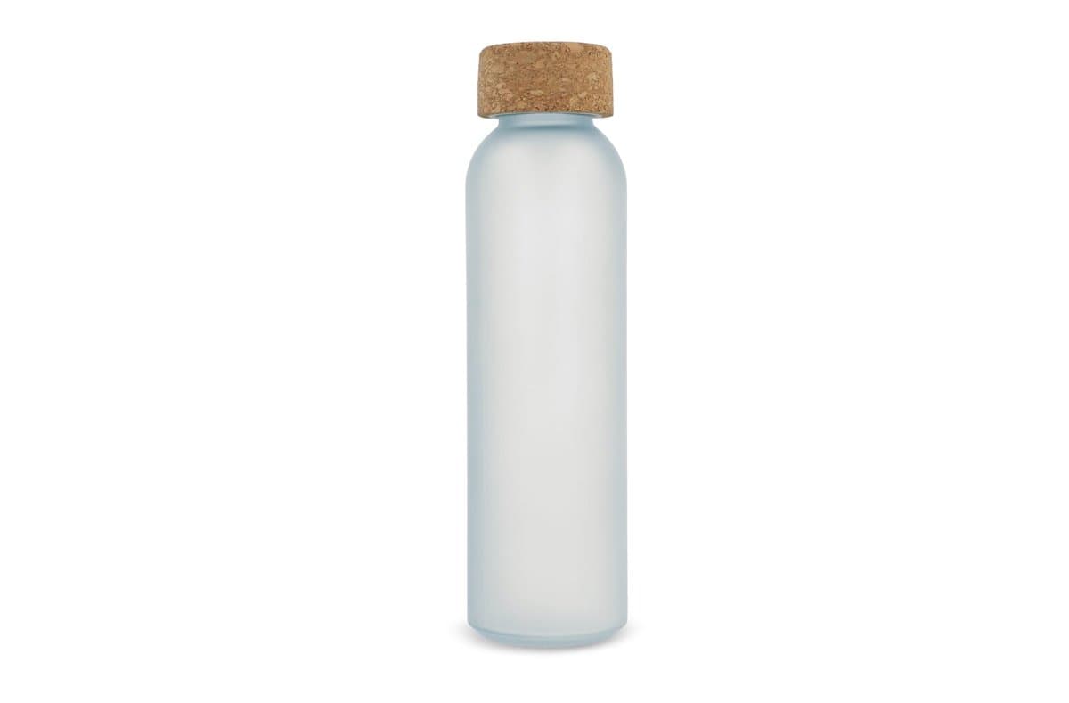 Frosted recycled glass bottle with cork lid 500ml 4