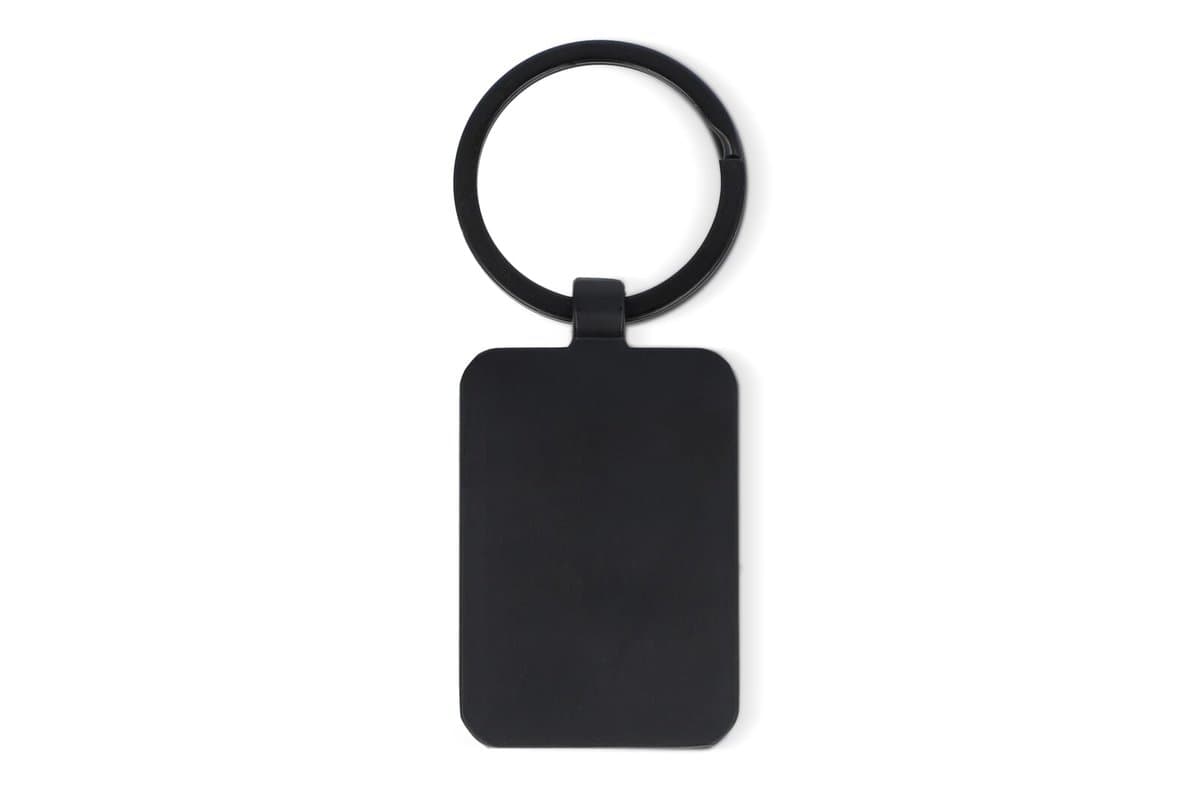 Bamboo and metal keychain rectangle 4