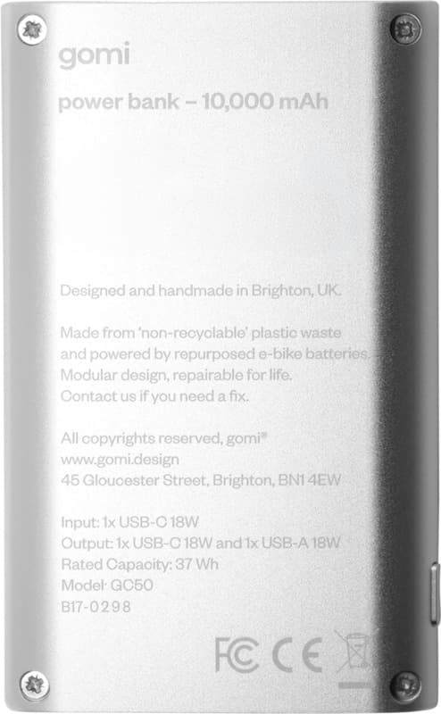 gomi 10.000 mAh recycled plastic power bank 3