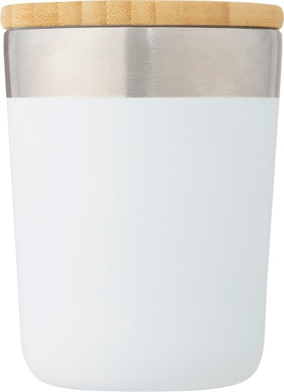 Lagan 330 ml copper vacuum insulated stainless steel tumbler with bamboo lid 2