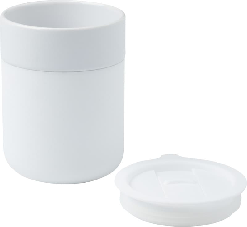 Java 330 ml ceramic tumbler with silicone wrap and plastic lid 3