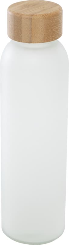 Lume 500 ml matte soda lime glass bottle with bamboo lid  