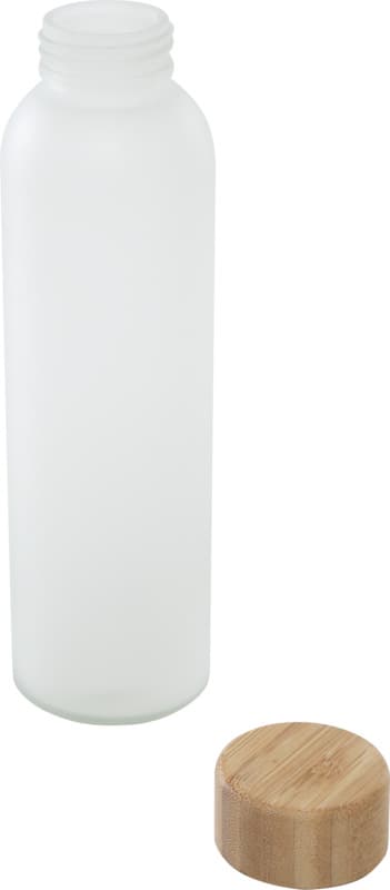 Lume 500 ml matte soda lime glass bottle with bamboo lid   3
